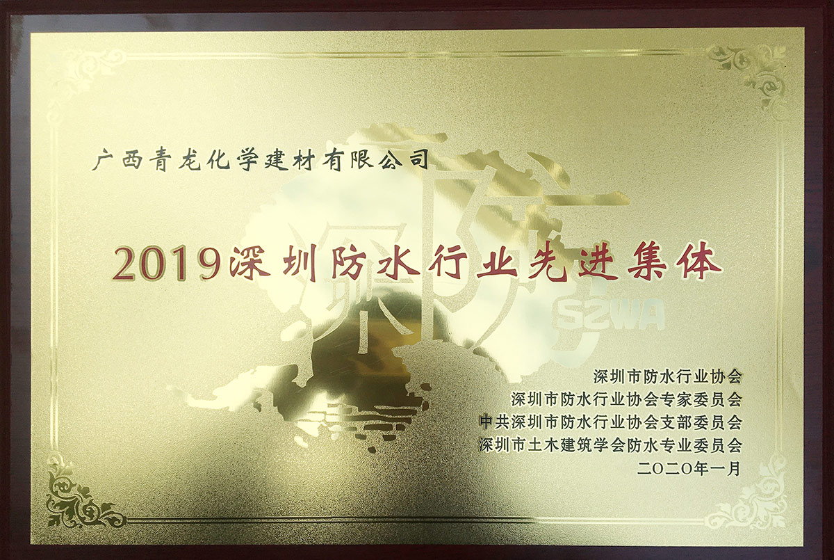 2019深圳防水行业协会先进集体奖